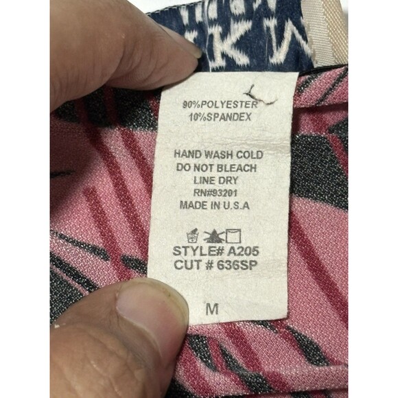 Y2K MKM Designs Ruched Pink & Black Swirl Stretch Top, Size Medium - Picture 5 of 6